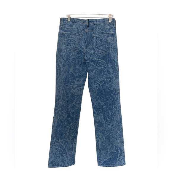 L'AGENCE Blue Paisley Straight Leg Jeans - Picture 4 of 6